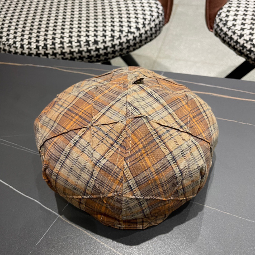  Burberry巴宝莉2024早秋新款格子贝雷帽，画家帽，头围57cm