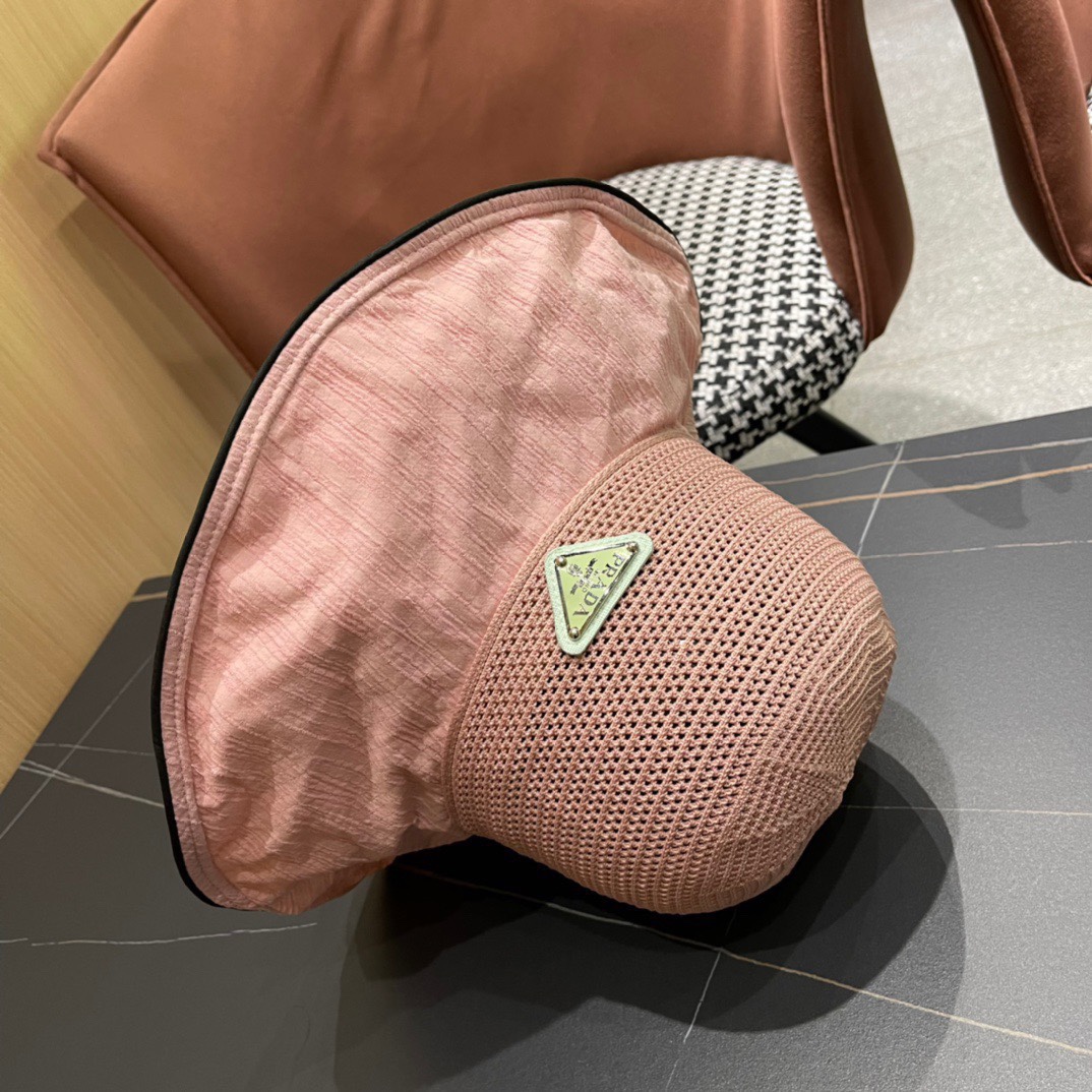  【PRADA普拉达】2024春夏款大沿蝴蝶结遮阳渔夫帽🌈更有质感的一款