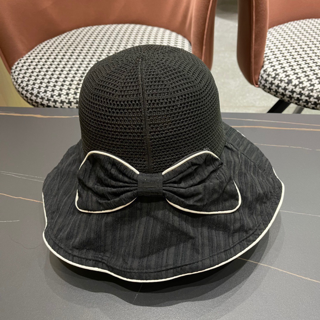  【PRADA普拉达】2024春夏款大沿蝴蝶结遮阳渔夫帽🌈更有质感的一款