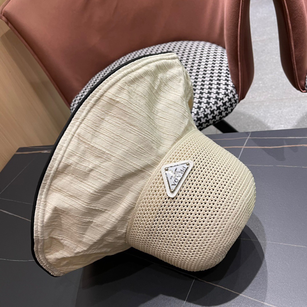  【PRADA普拉达】2024春夏款大沿蝴蝶结遮阳渔夫帽🌈更有质感的一款