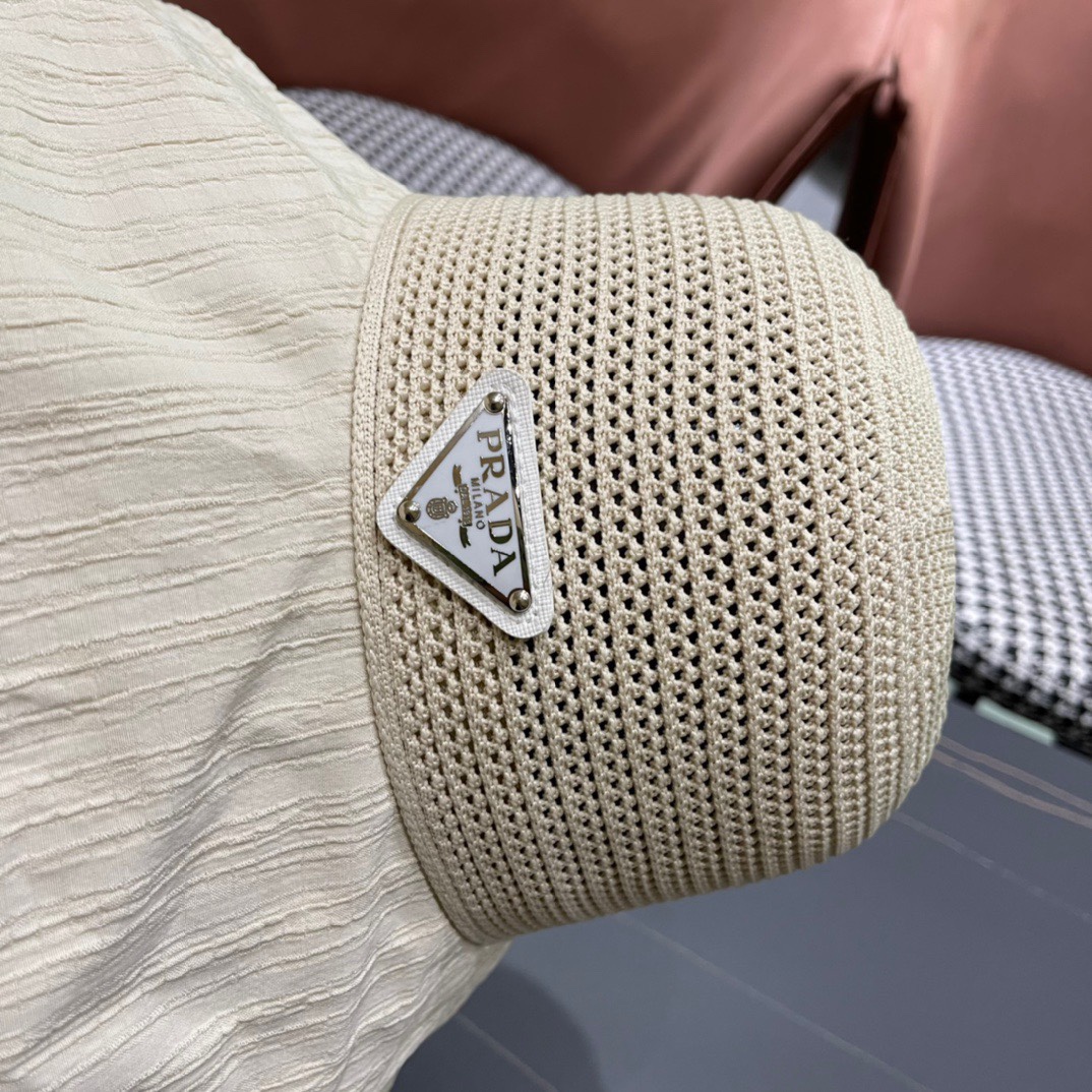  【PRADA普拉达】2024春夏款大沿蝴蝶结遮阳渔夫帽🌈更有质感的一款