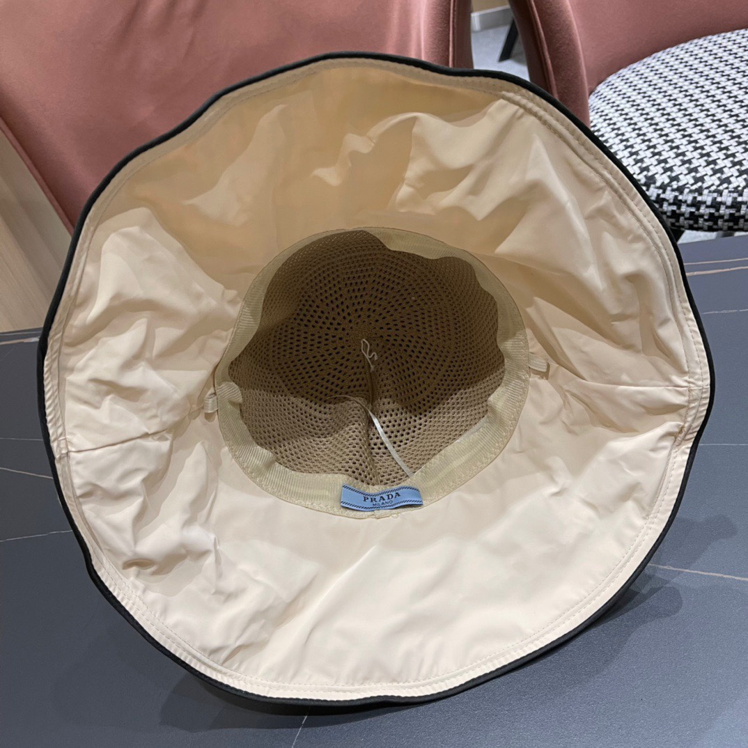  【PRADA普拉达】2024春夏款大沿蝴蝶结遮阳渔夫帽🌈更有质感的一款