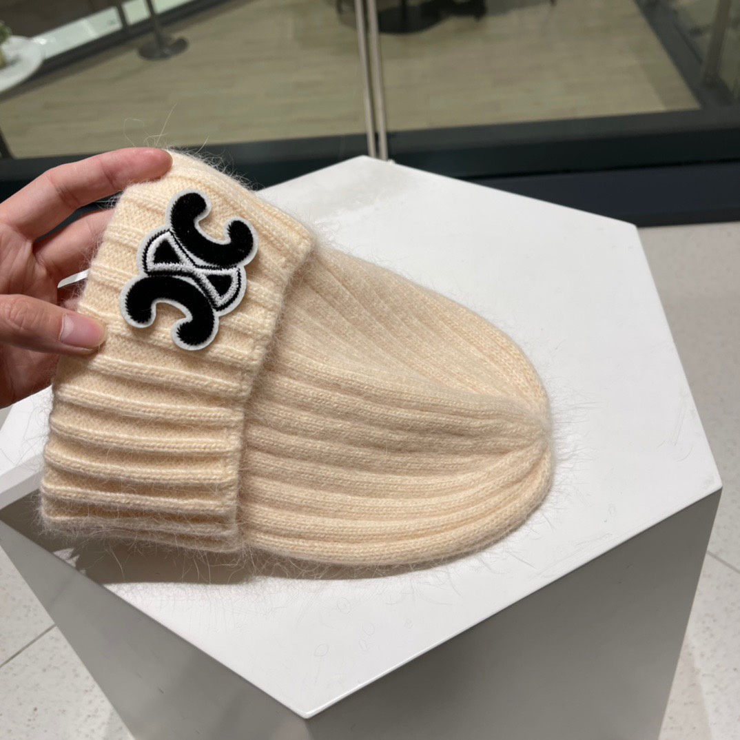 【CELINE赛琳】秋冬新兔毛针织毛线帽，超火爆💖质感一流，出街超好搭配！