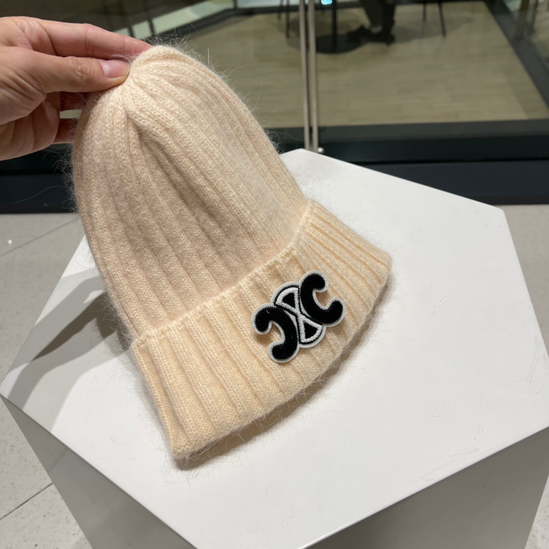 【CELINE赛琳】秋冬新兔毛针织毛线帽，超火爆💖质感一流，出街超好搭配！