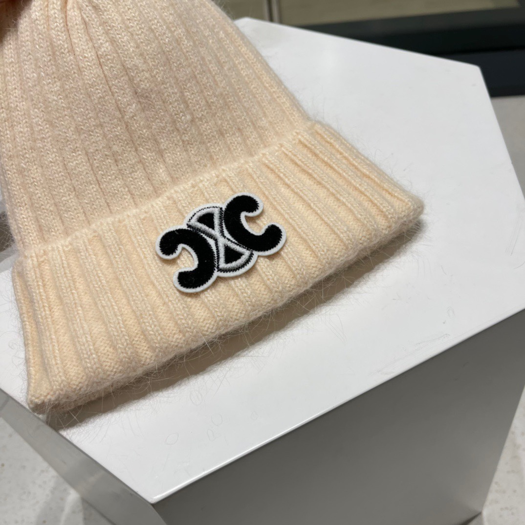 【CELINE赛琳】秋冬新兔毛针织毛线帽，超火爆💖质感一流，出街超好搭配！