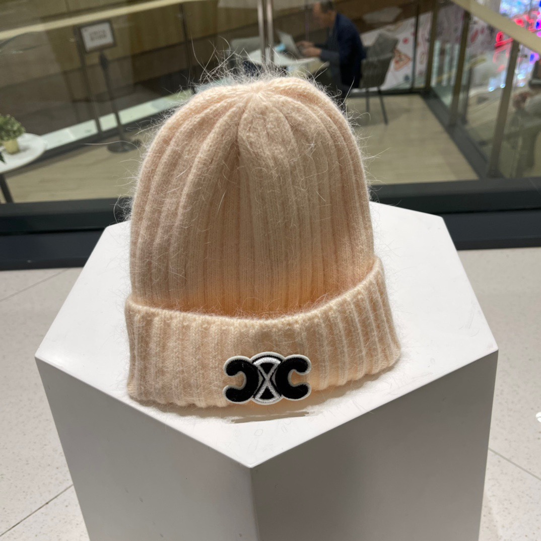 【CELINE赛琳】秋冬新兔毛针织毛线帽，超火爆💖质感一流，出街超好搭配！