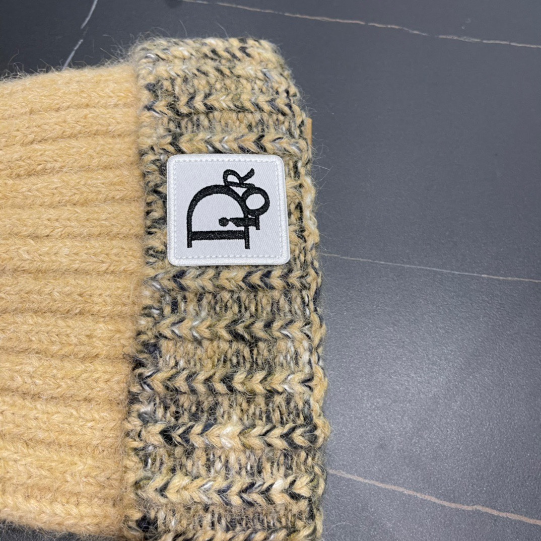  迪奥Dior〽️兔毛毛线帽女秋冬韩版百搭日系保暖针织帽ins潮牌加厚护耳冷帽子