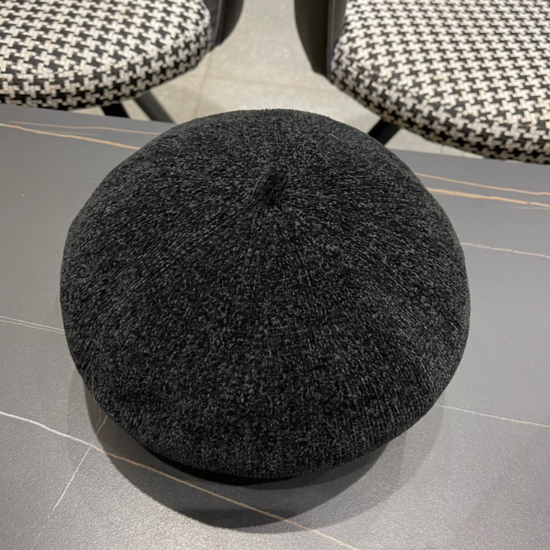 上新！路易威登 LouisVuitton 😍帽子女韩版时尚百搭贝雷帽秋冬季2024年新款大头围画家帽潮