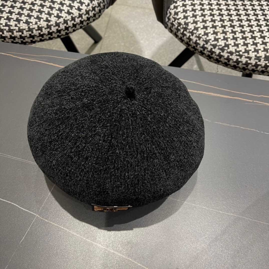 上新！路易威登 LouisVuitton 😍帽子女韩版时尚百搭贝雷帽秋冬季2024年新款大头围画家帽潮