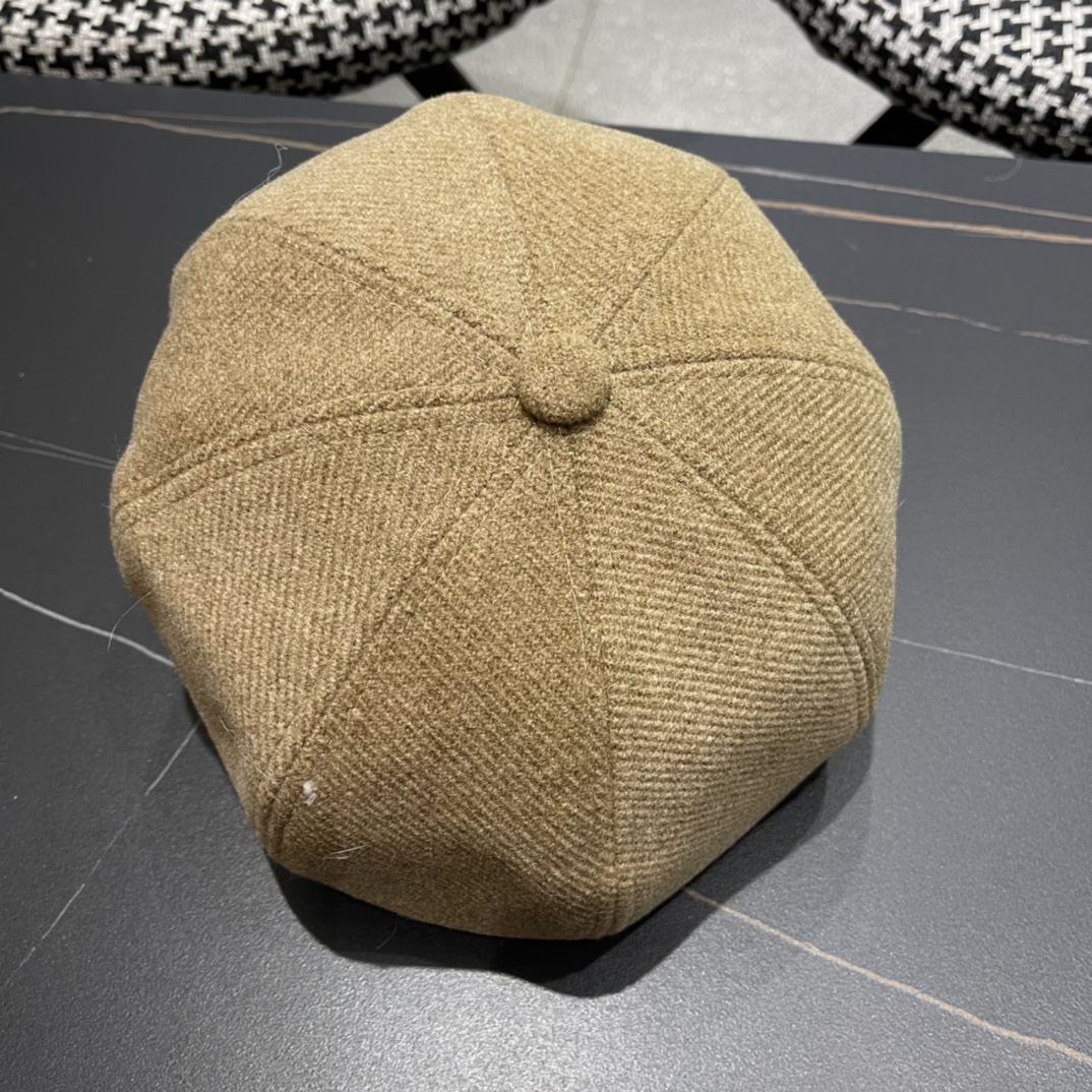 普拉达Prada女秋冬季英伦复古贝雷帽时尚简约纯色鸭舌帽