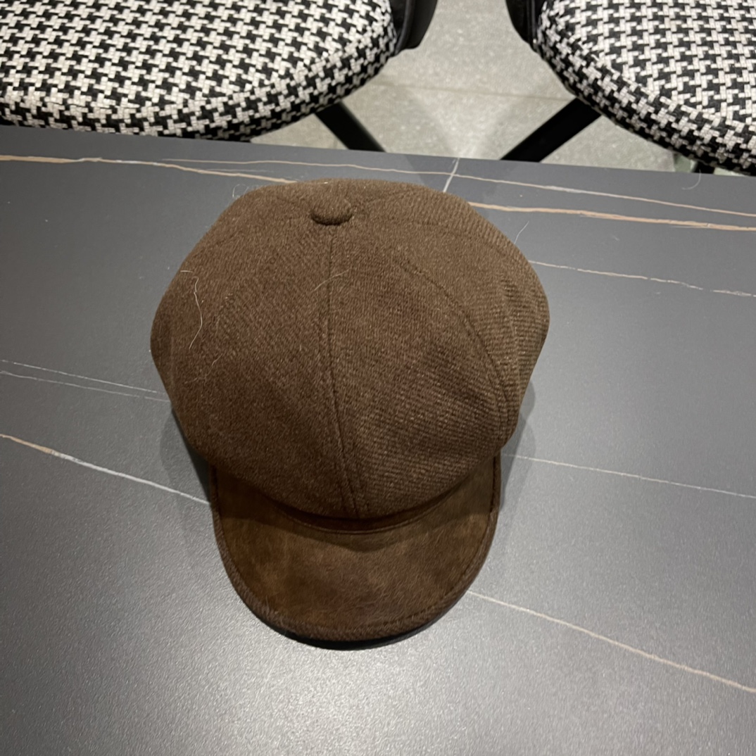 普拉达Prada女秋冬季英伦复古贝雷帽时尚简约纯色鸭舌帽