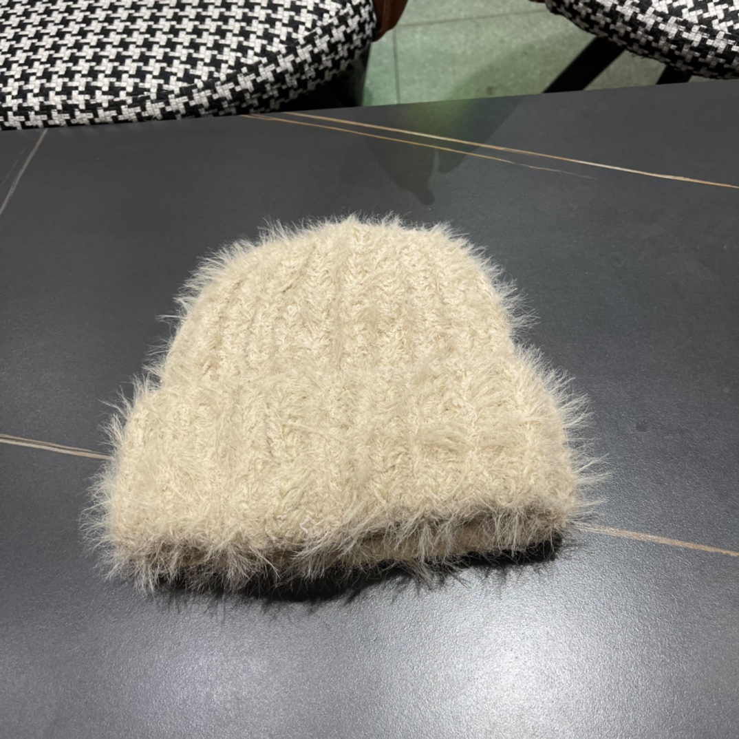 Chanel香奈儿毛绒针织毛线帽大头围有弹性，秋冬季保暖显脸小护耳