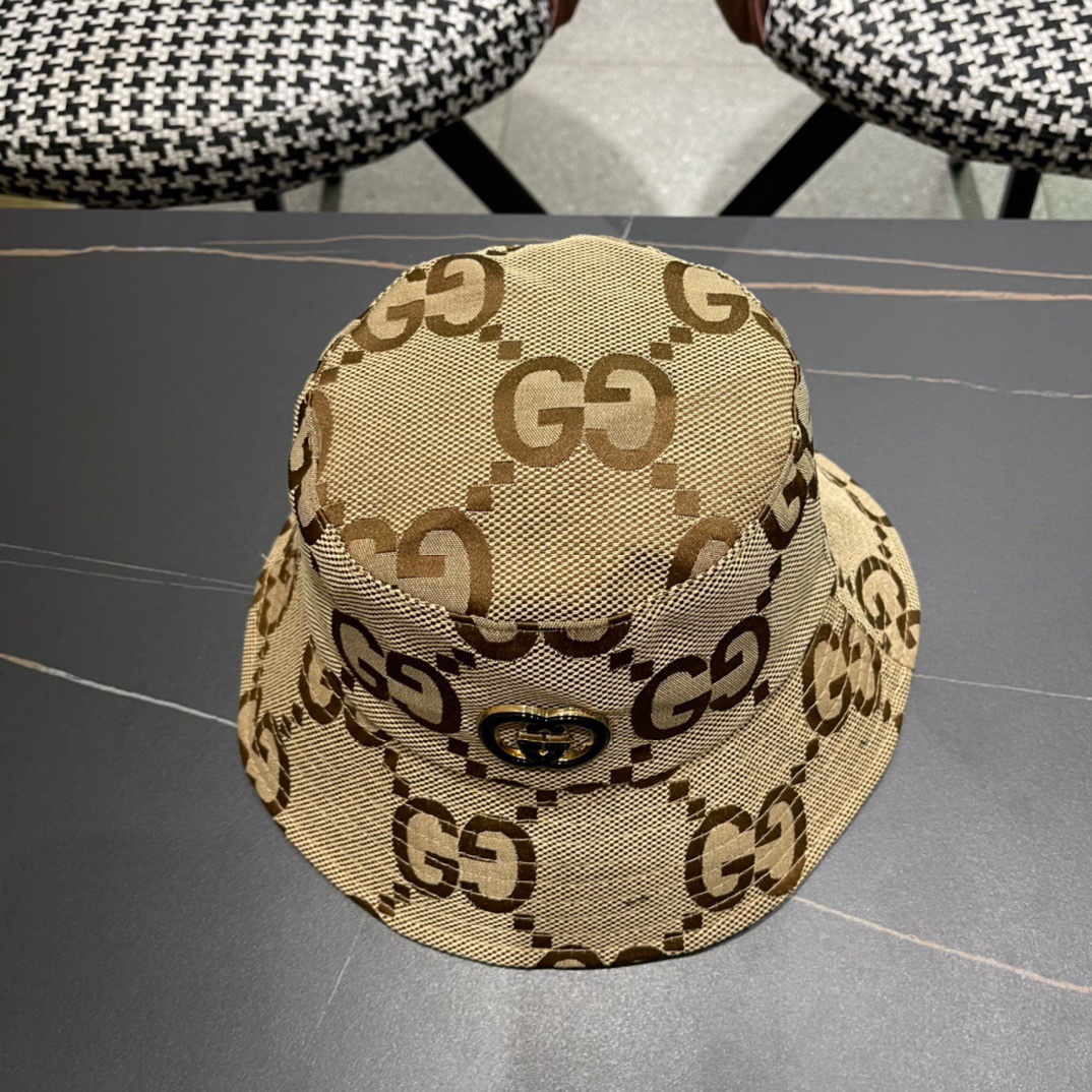 原单品质GUCCI古奇渔夫帽👒火爆来袭 工艺非常精美 高档大气上档次！方便携带！跑量！