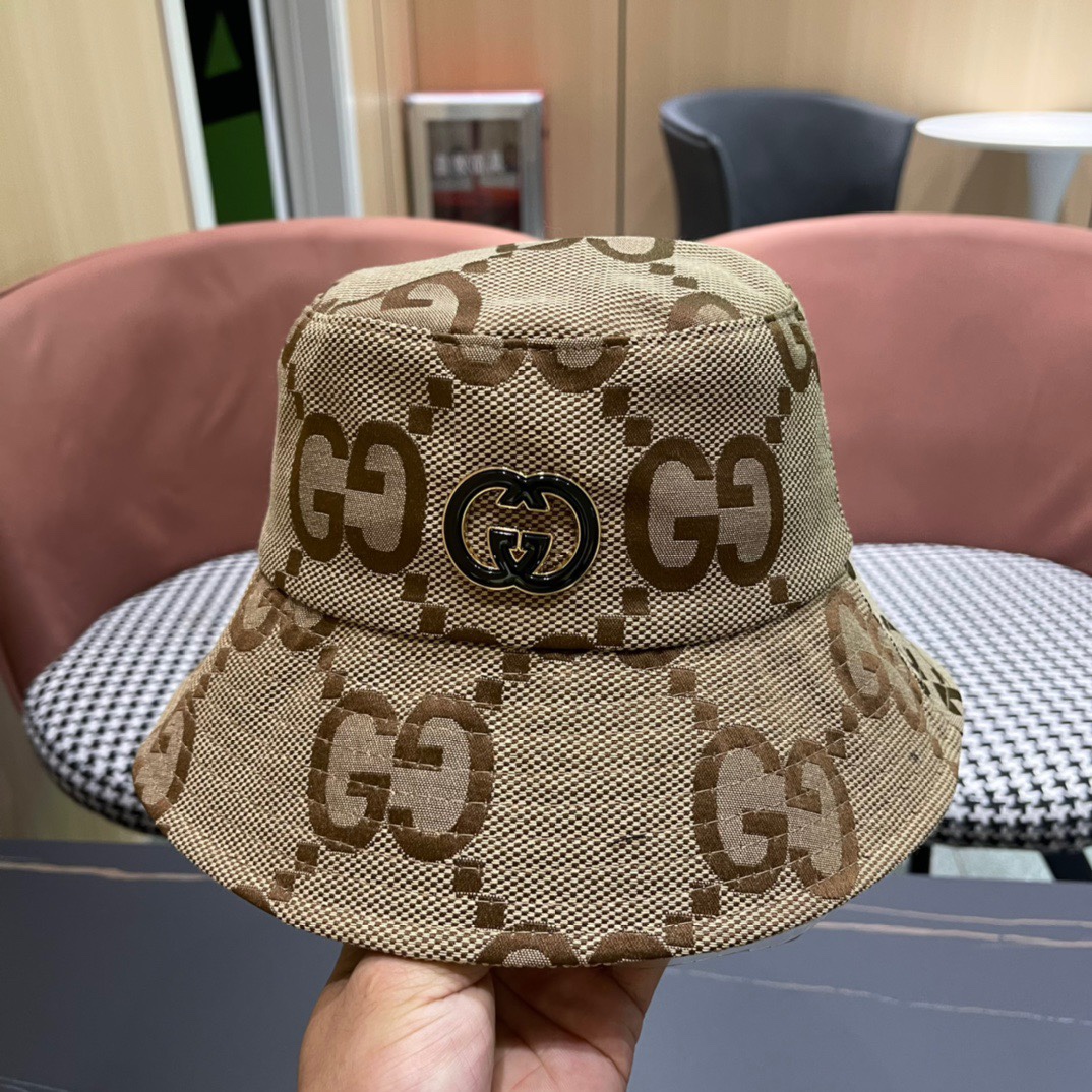 原单品质GUCCI古奇渔夫帽👒火爆来袭 工艺非常精美 高档大气上档次！方便携带！跑量！