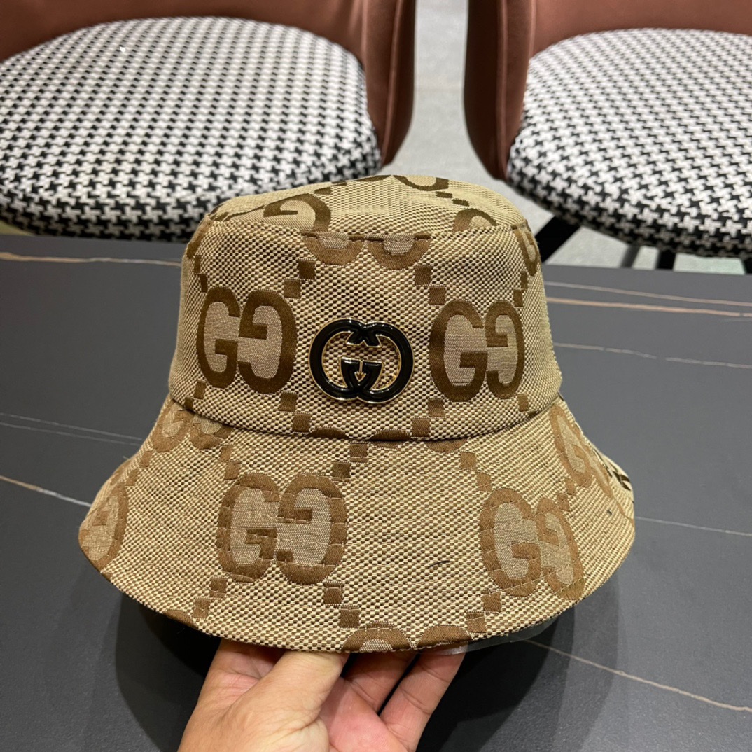 原单品质GUCCI古奇渔夫帽👒火爆来袭 工艺非常精美 高档大气上档次！方便携带！跑量！
