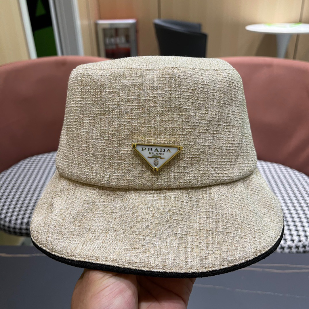 【普拉达】2024春夏网红新款渔夫帽，新款出货，大牌款超好搭配，赶紧入手！