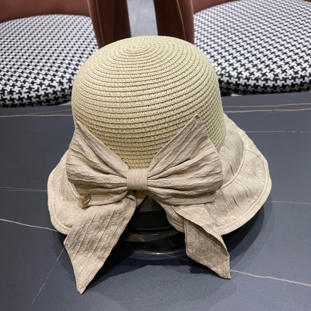  PRADA普拉达春夏2024新款显渔夫帽夏天遮阳防晒盆帽