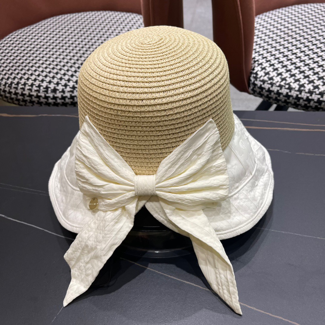  PRADA普拉达春夏2024新款显渔夫帽夏天遮阳防晒盆帽