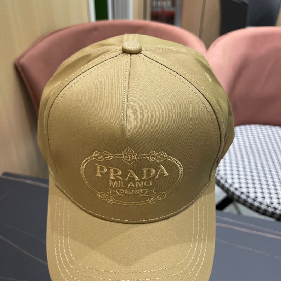 Prada普拉达新款原单棒球帽1:1开模订制做工完美质量超赞基础头围56贴片可调节