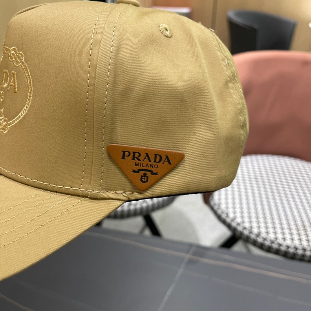 Prada普拉达新款原单棒球帽1:1开模订制做工完美质量超赞基础头围56贴片可调节