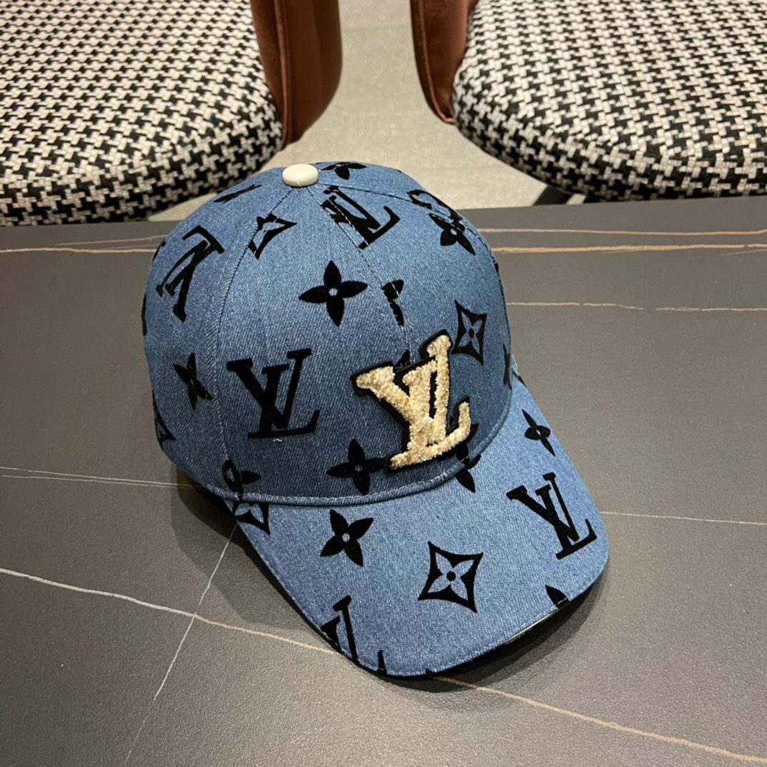 LV路易威登2024原单棒球帽专柜热卖款纯棉内里轻盈透气完美版型对格精准无误原厂品质独家实物拍摄男女适用