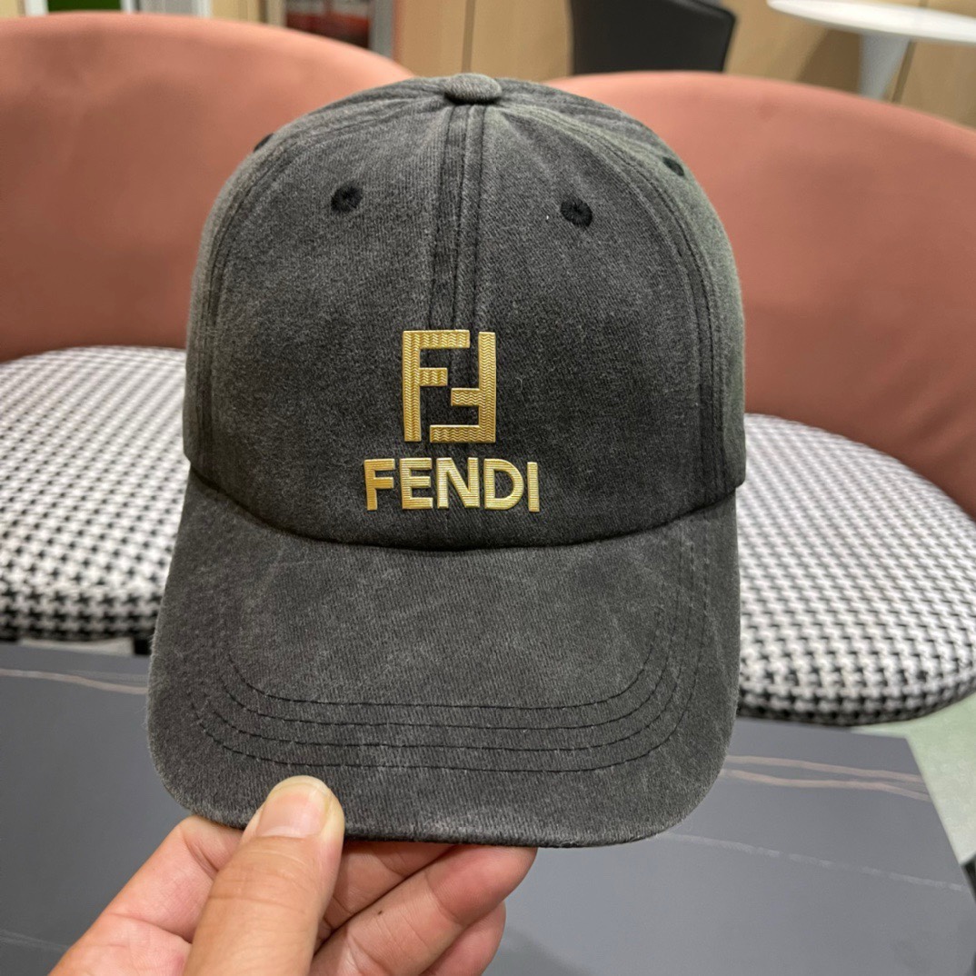 Fendi芬迪2024新款棒球帽双F提花口碑极佳轻盈透气！质量超赞基础头围56贴片可调节