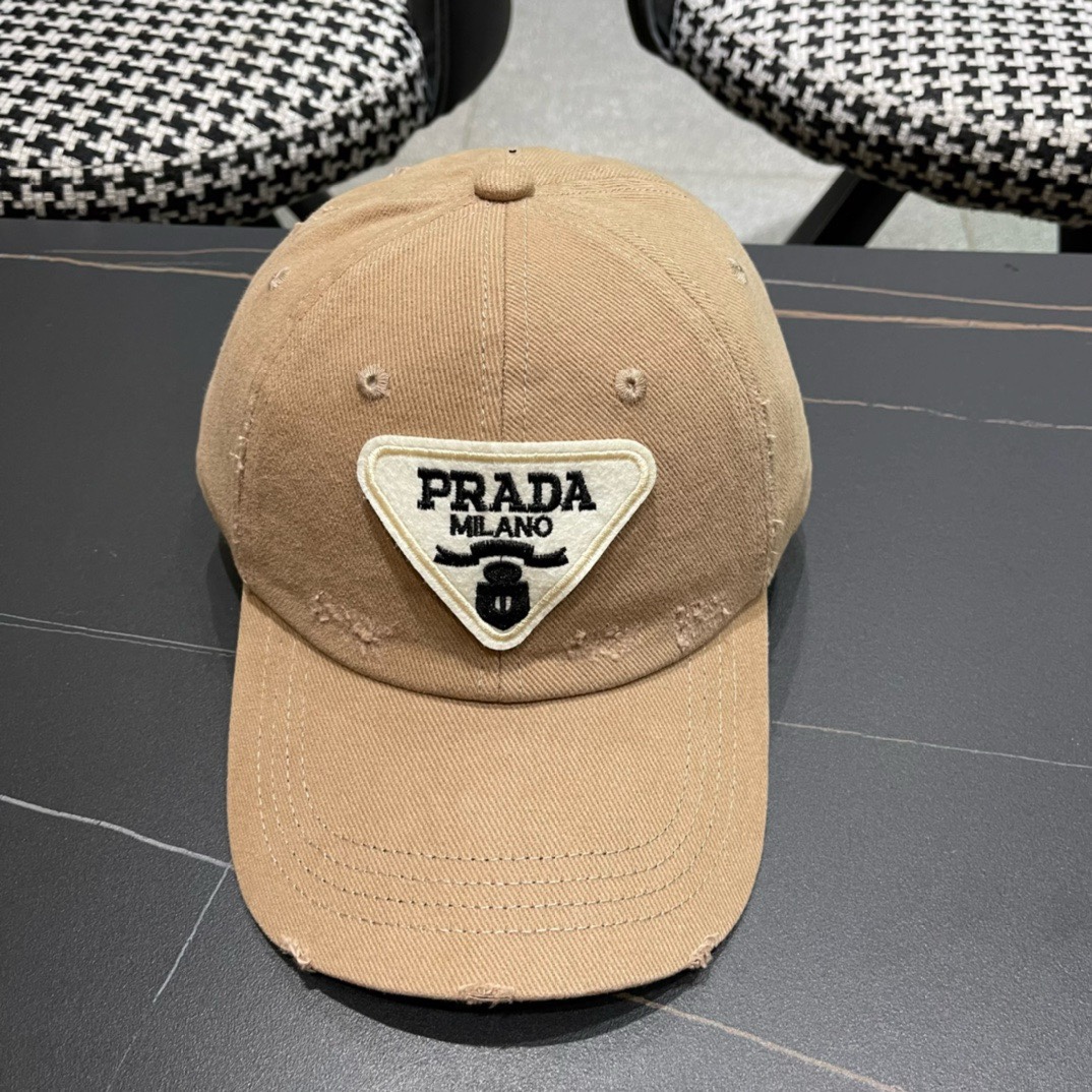 普拉达Prada2024新款经典三角标棒球帽万能必留款戴一万年都好看日常刚需颜色完美帽型正点简直谁戴都好