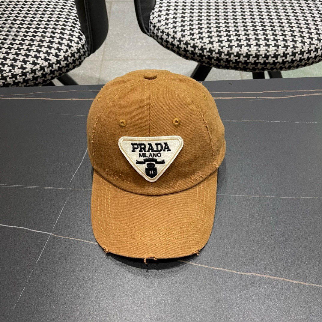普拉达Prada2024新款经典三角标棒球帽万能必留款戴一万年都好看日常刚需颜色完美帽型正点简直谁戴都好