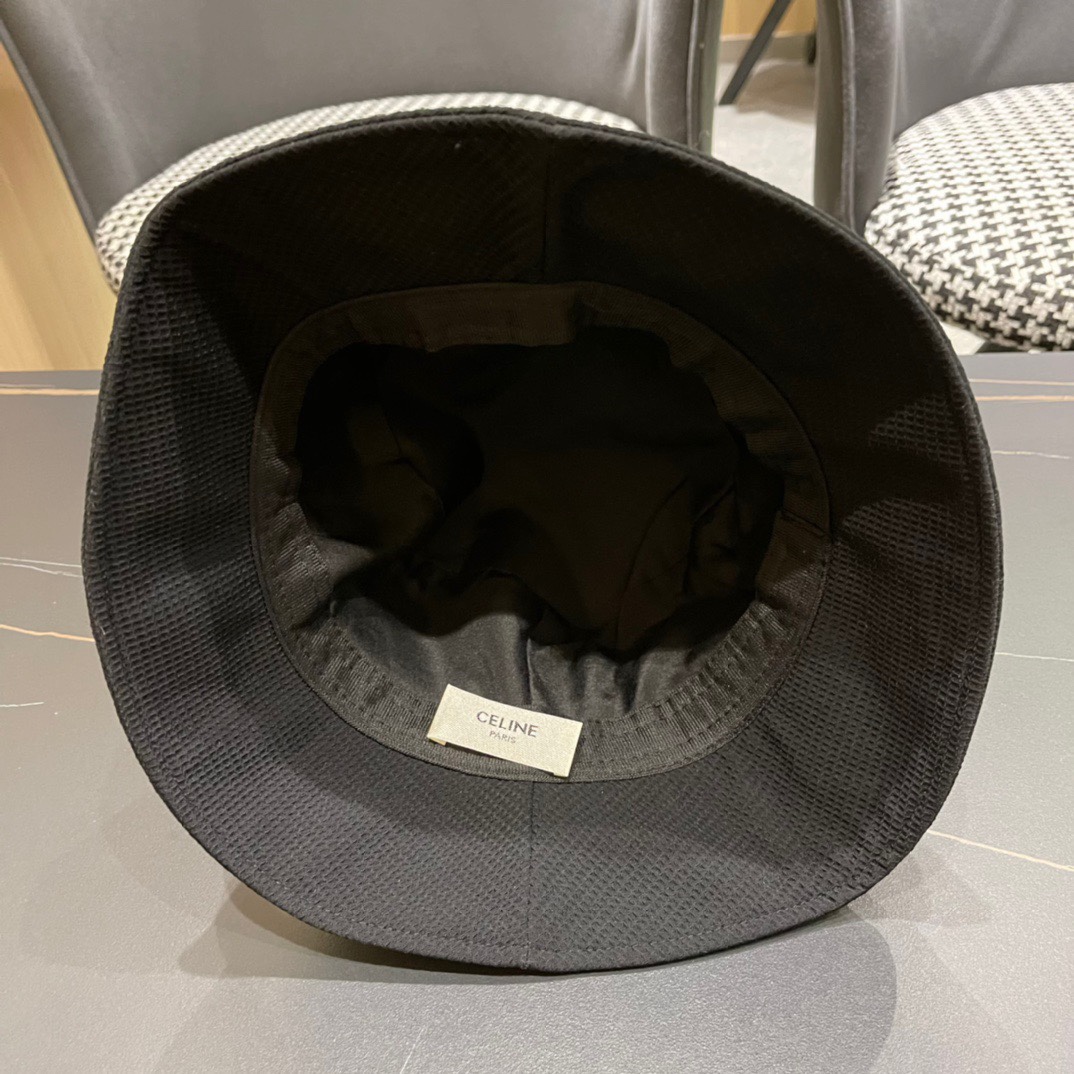 CELINE赛琳2024秋冬新款韩版百搭显脸小遮阳防晒渔夫帽