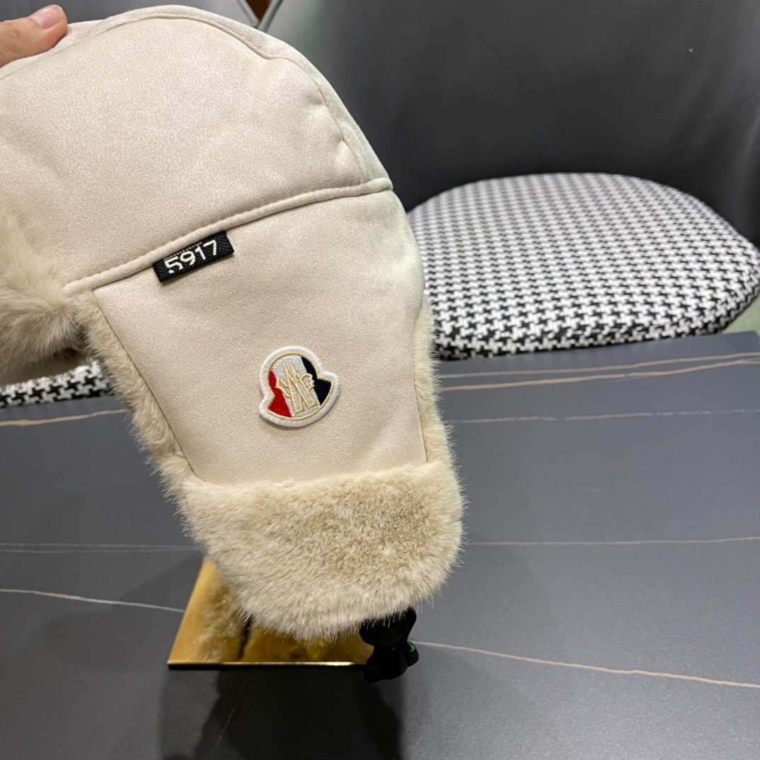 MONCLER拼接麂皮绒毛绒雷锋帽子男女户外滑雪保暖加厚骑车防寒东北帽