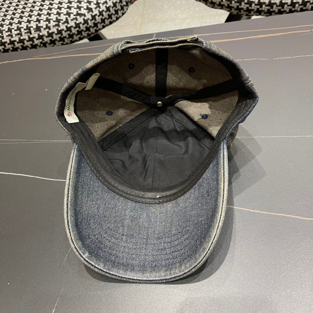 Moncler蒙口经典牛仔棒球帽经典流行款原版帆布料轻盈透气！质量超赞基础头围56贴片可调节