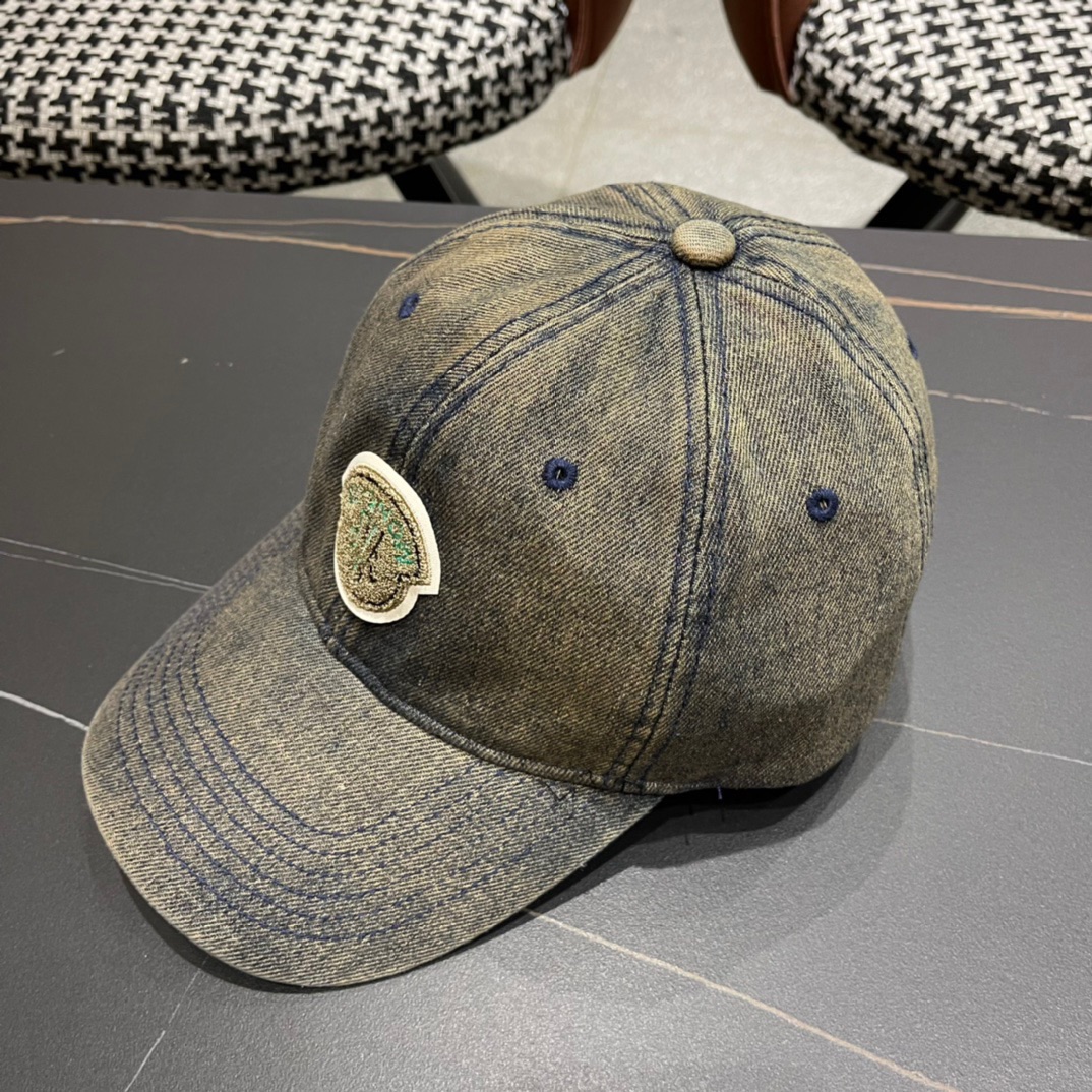 Moncler蒙口经典牛仔棒球帽经典流行款原版帆布料轻盈透气！质量超赞基础头围56贴片可调节