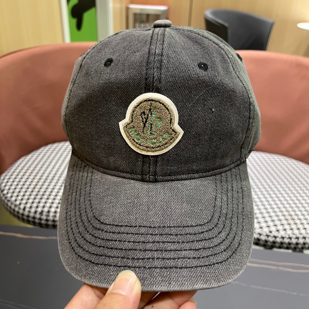 Moncler蒙口经典牛仔棒球帽经典流行款原版帆布料轻盈透气！质量超赞基础头围56贴片可调节