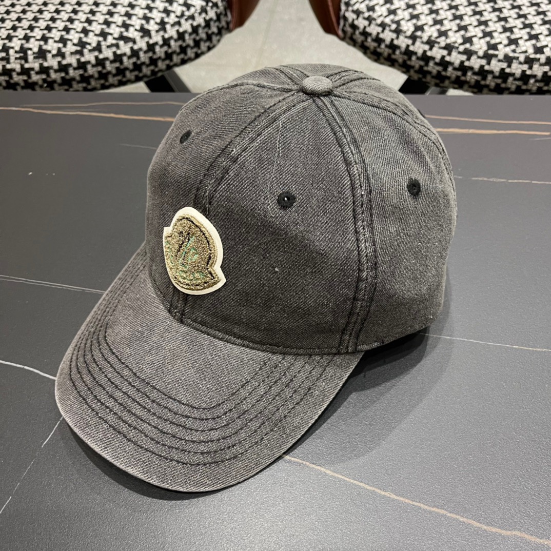 Moncler蒙口经典牛仔棒球帽经典流行款原版帆布料轻盈透气！质量超赞基础头围56贴片可调节