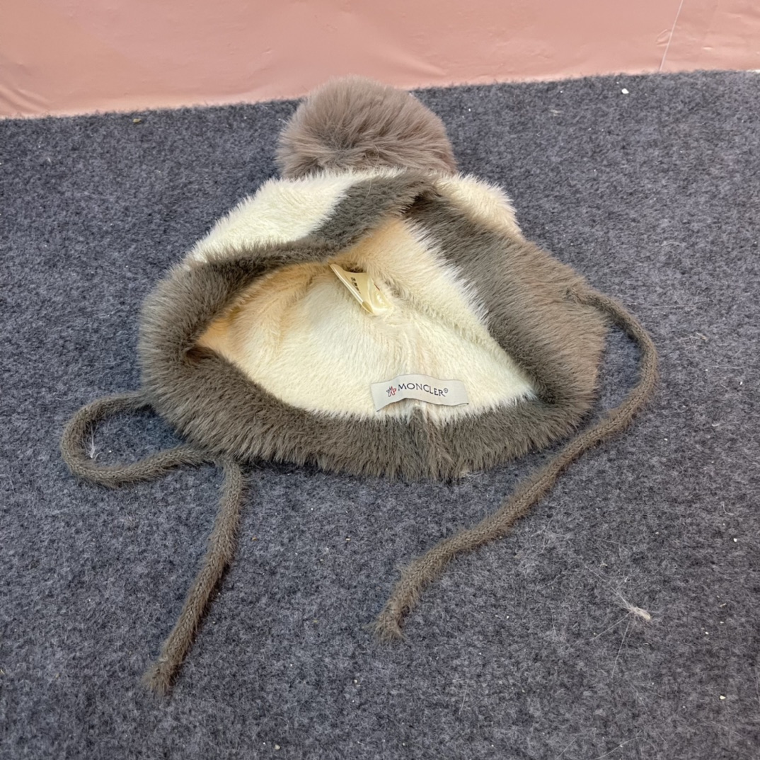 蒙口moncler女冬季仿貂软软毛绒保暖护耳防风加厚户外骑行防寒帽