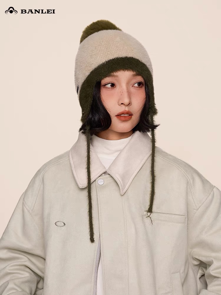 蒙口moncler女冬季仿貂软软毛绒保暖护耳防风加厚户外骑行防寒帽