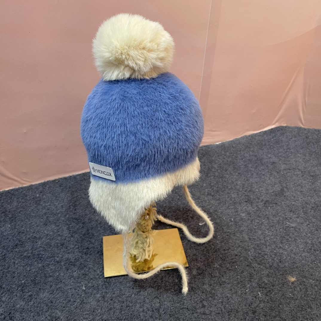蒙口moncler女冬季仿貂软软毛绒保暖护耳防风加厚户外骑行防寒帽