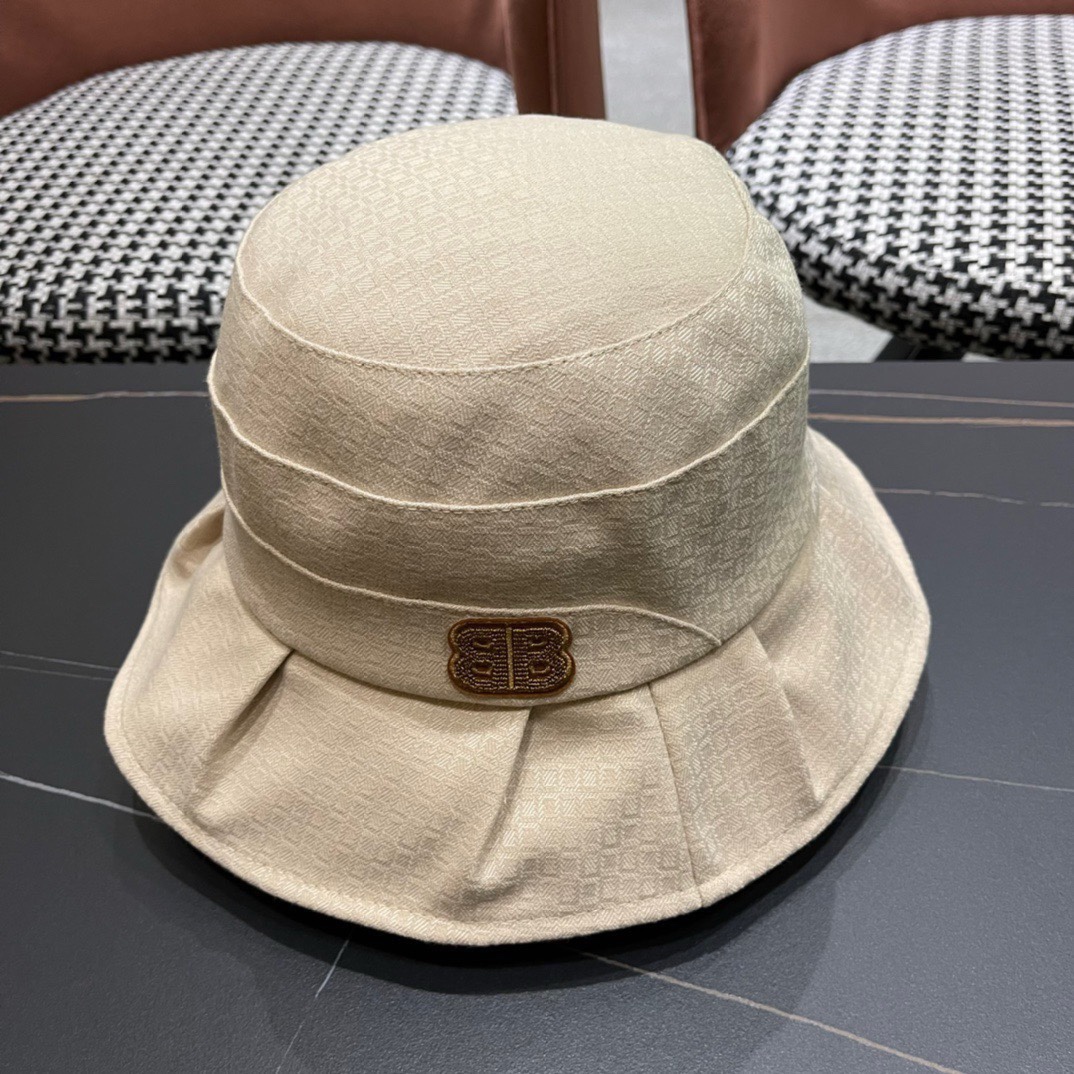 BALENCIAGA巴黎世家2024夏季新款渔夫帽帆布帽简约休闲百搭款头围57cm