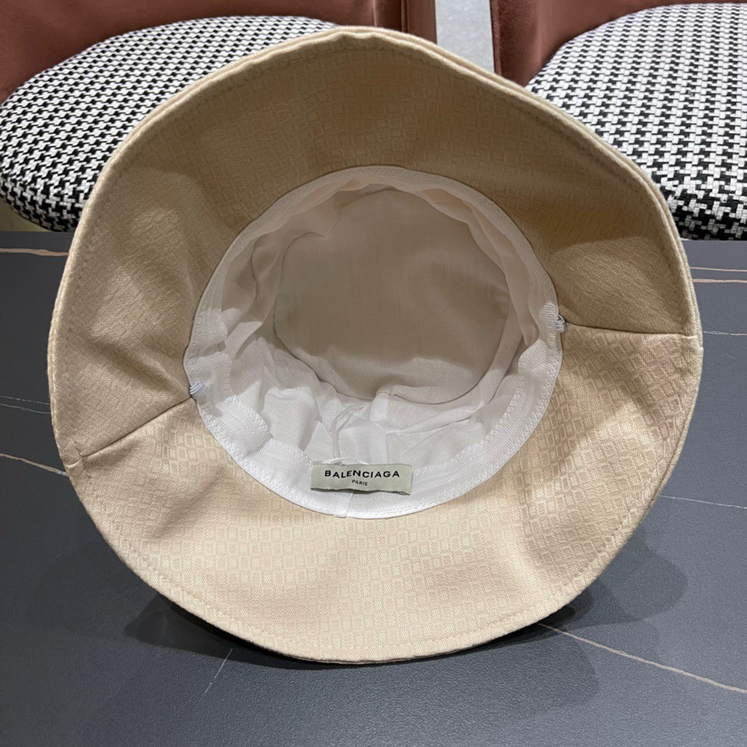 BALENCIAGA巴黎世家2024夏季新款渔夫帽帆布帽简约休闲百搭款头围57cm