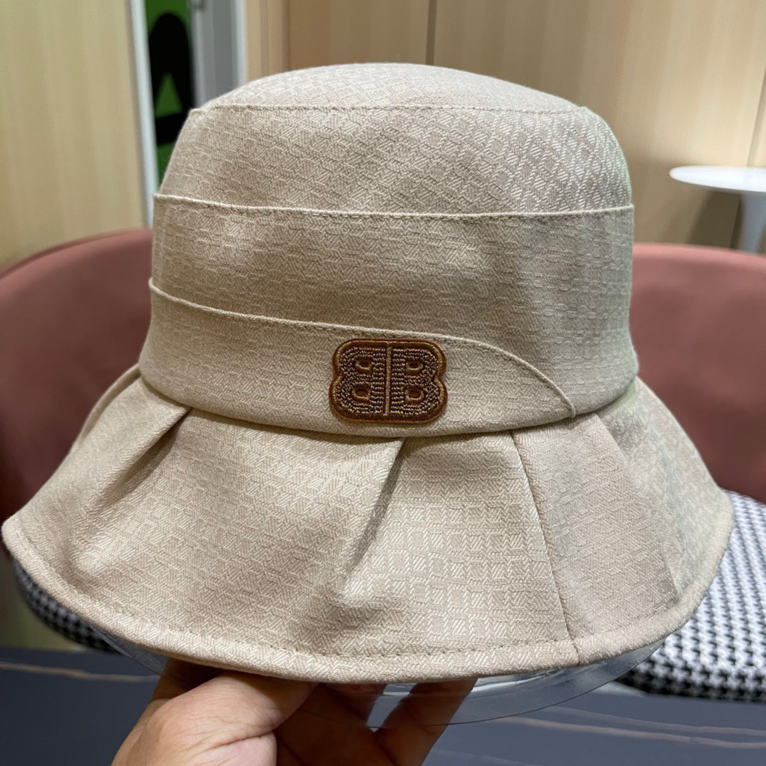 BALENCIAGA巴黎世家2024夏季新款渔夫帽帆布帽简约休闲百搭款头围57cm