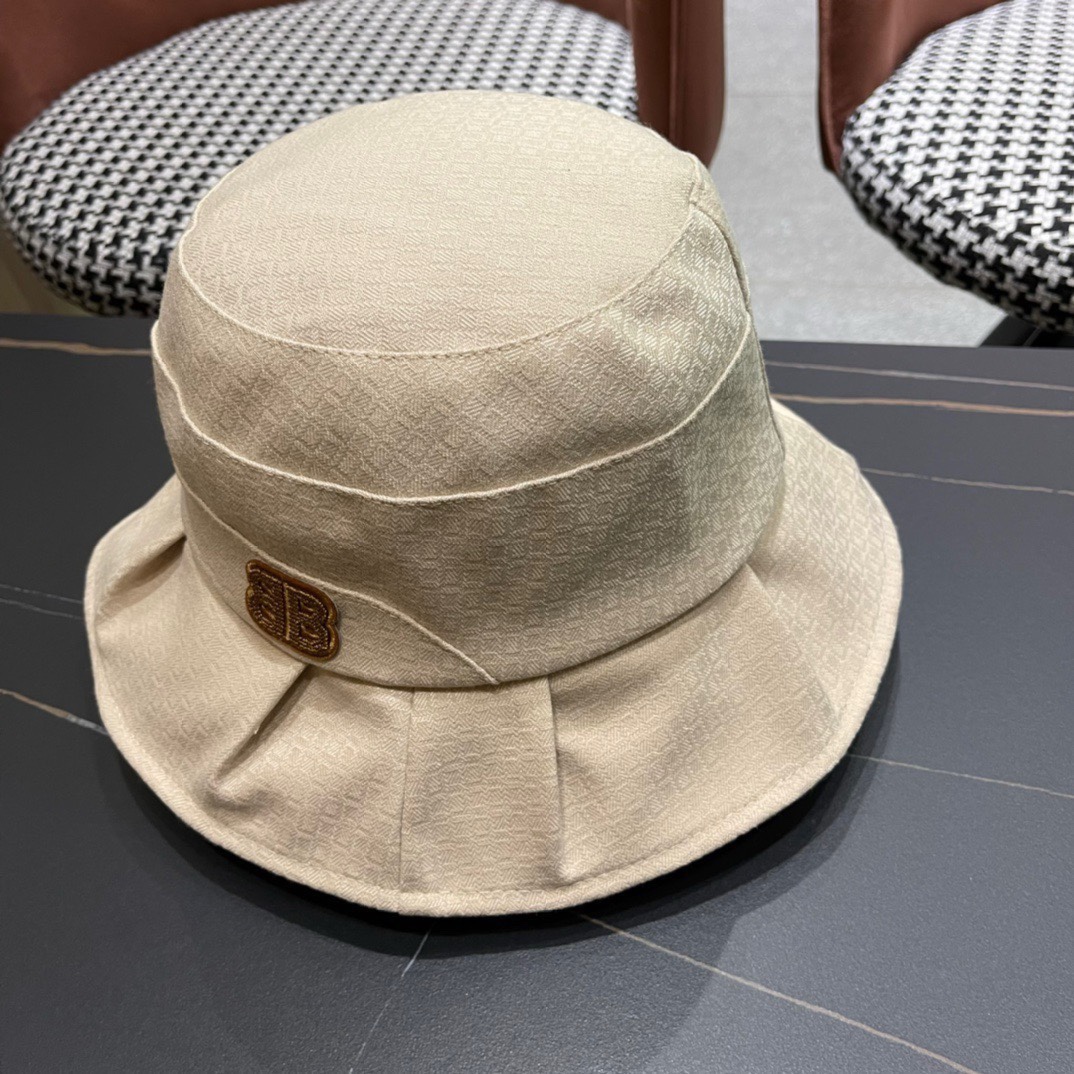 BALENCIAGA巴黎世家2024夏季新款渔夫帽帆布帽简约休闲百搭款头围57cm