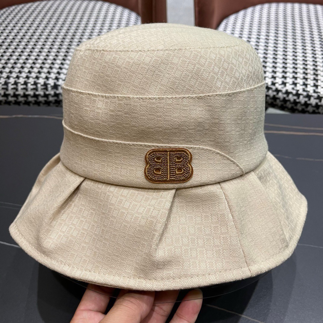 BALENCIAGA巴黎世家2024夏季新款渔夫帽帆布帽简约休闲百搭款头围57cm