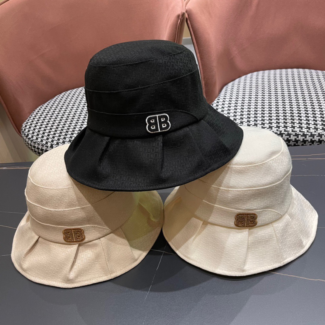 BALENCIAGA巴黎世家2024夏季新款渔夫帽帆布帽简约休闲百搭款头围57cm