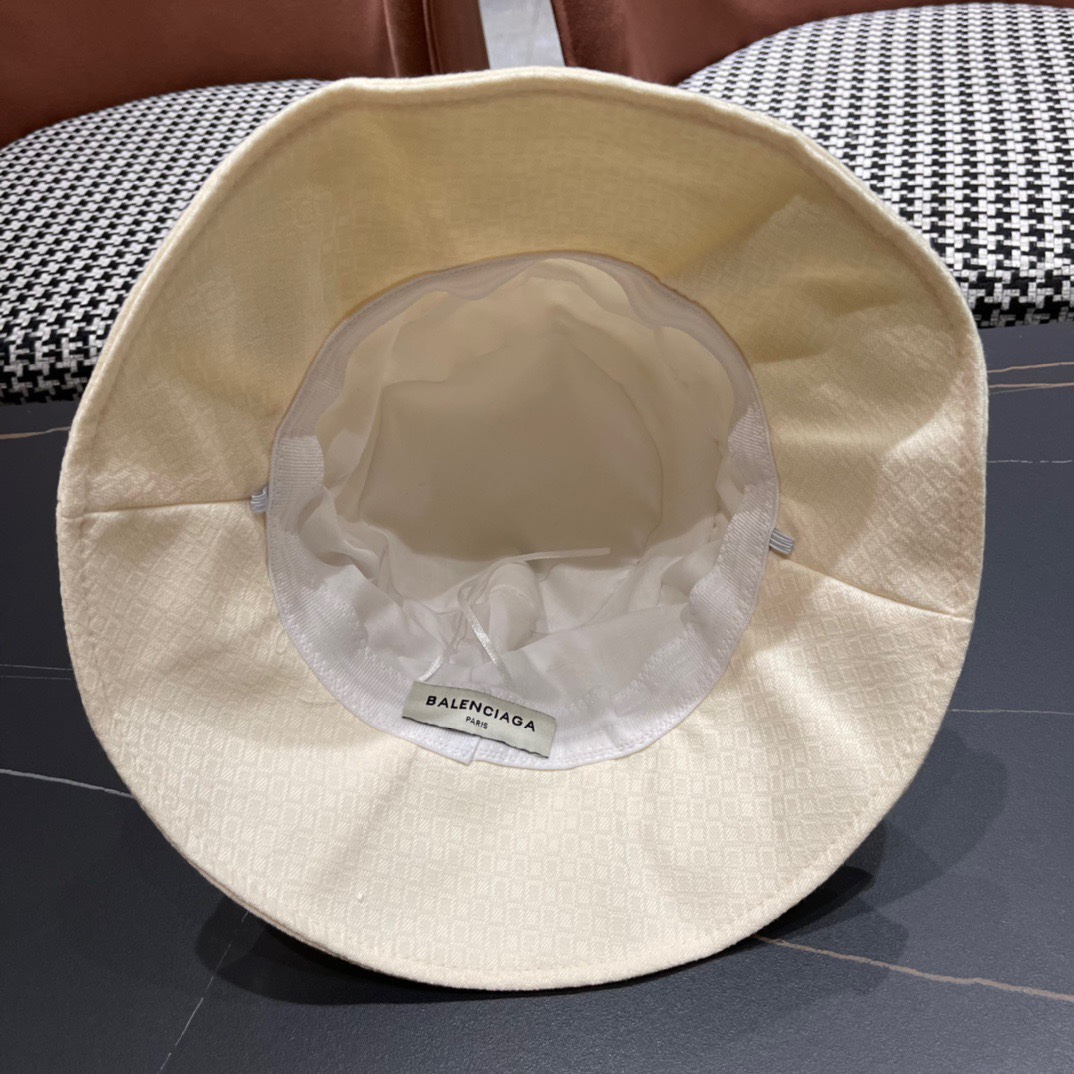BALENCIAGA巴黎世家2024夏季新款渔夫帽帆布帽简约休闲百搭款头围57cm