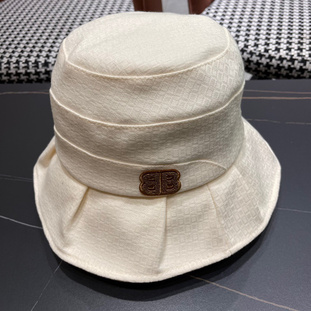 BALENCIAGA巴黎世家2024夏季新款渔夫帽帆布帽简约休闲百搭款头围57cm