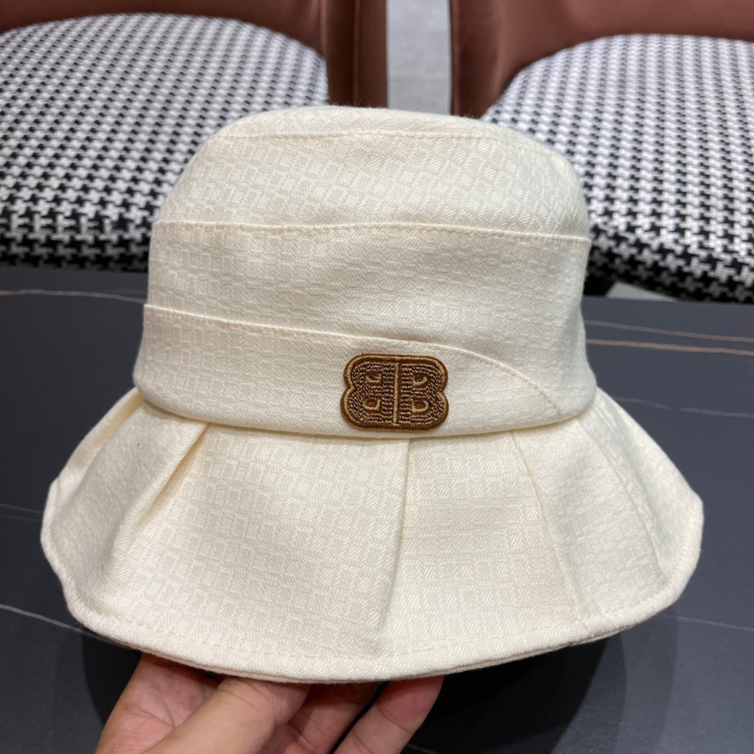 BALENCIAGA巴黎世家2024夏季新款渔夫帽帆布帽简约休闲百搭款头围57cm
