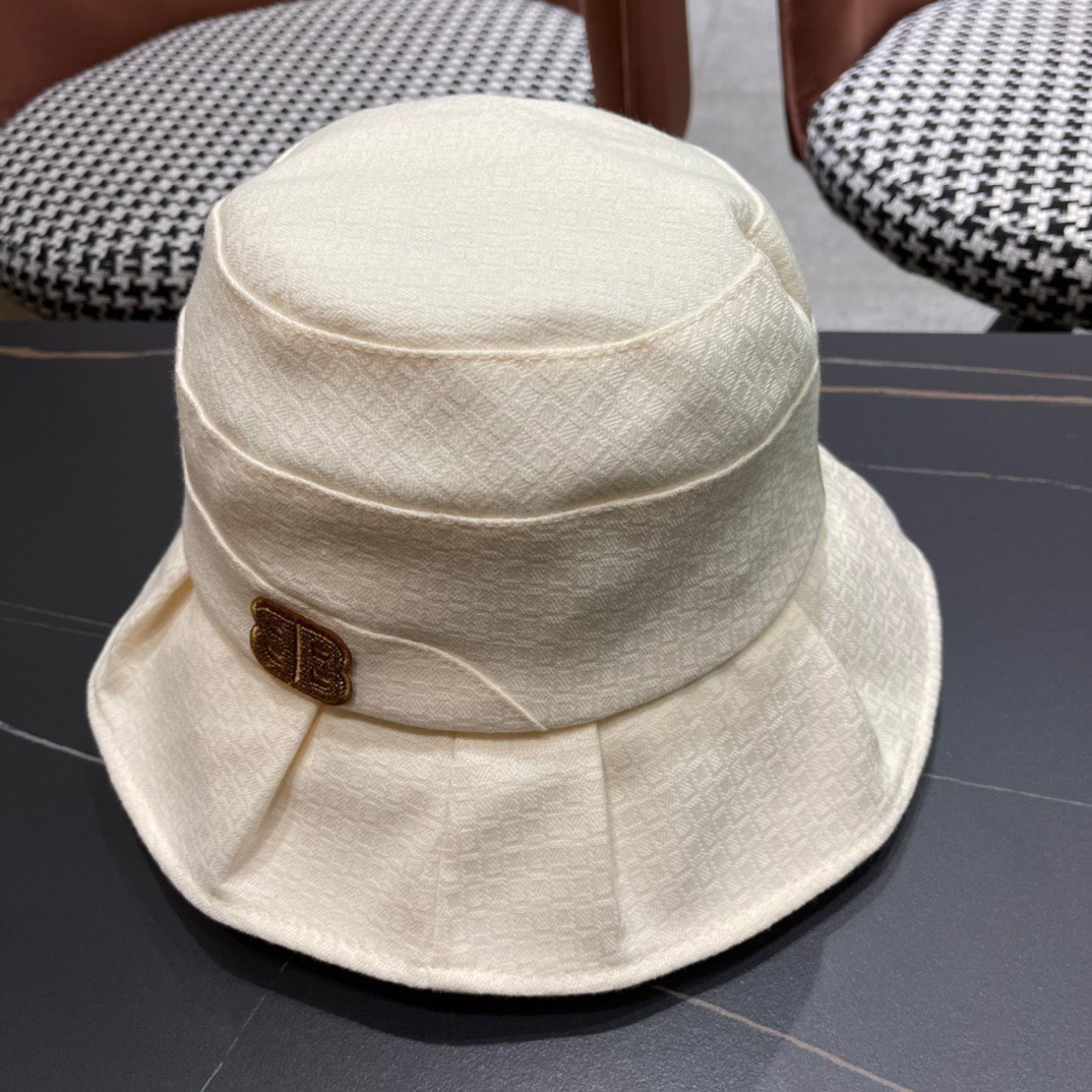 BALENCIAGA巴黎世家2024夏季新款渔夫帽帆布帽简约休闲百搭款头围57cm