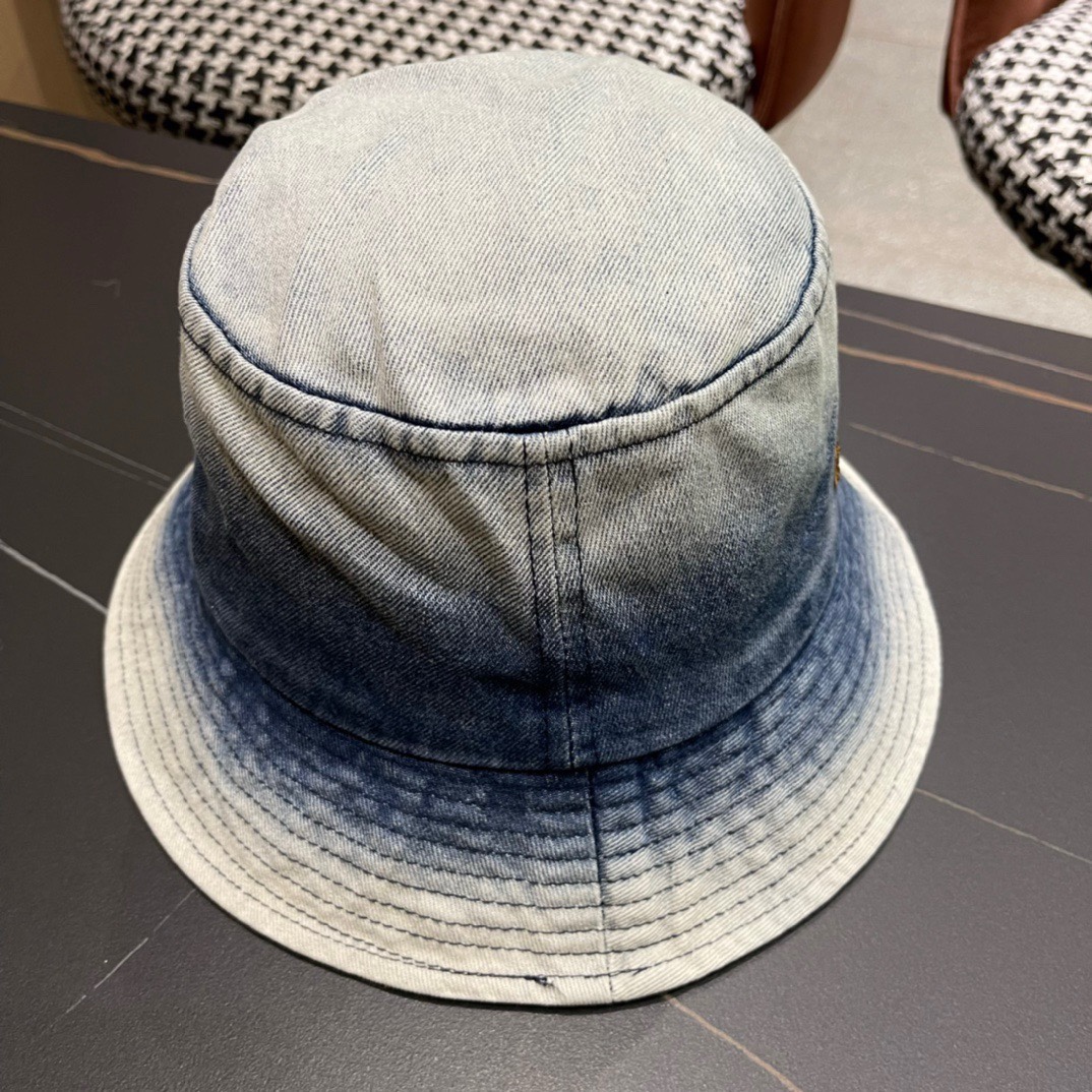 balenciaga巴黎世家2024牛仔渔夫帽夏季防晒遮阳帽子大头围水桶帽显脸小