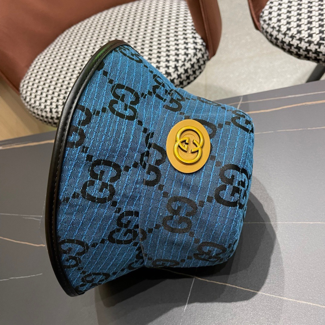 GUCCI古奇2024专柜新款简约渔夫帽很潮！休闲运动款经典制作超级好搭衣服！