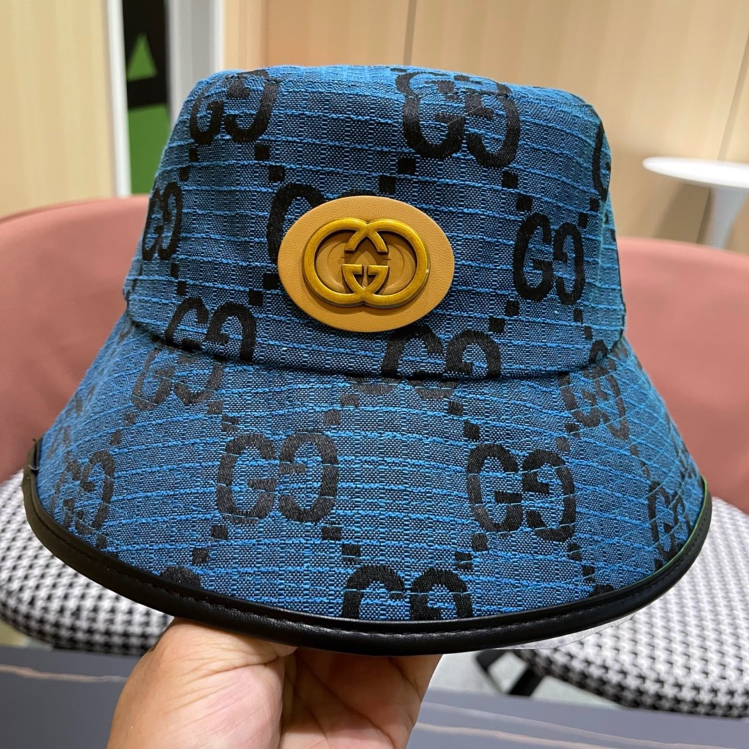 GUCCI古奇2024专柜新款简约渔夫帽很潮！休闲运动款经典制作超级好搭衣服！